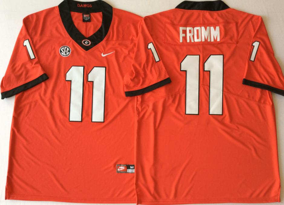 Men's Georgia Bulldogs Jake Fromm #11 Red Jersey